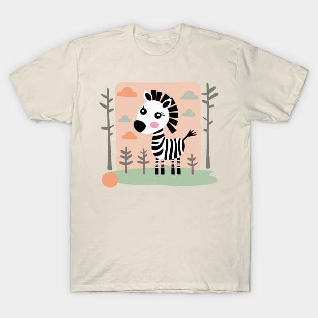 Cute Zebra in the wilderness - baby design T-Shirt by craftydesigns